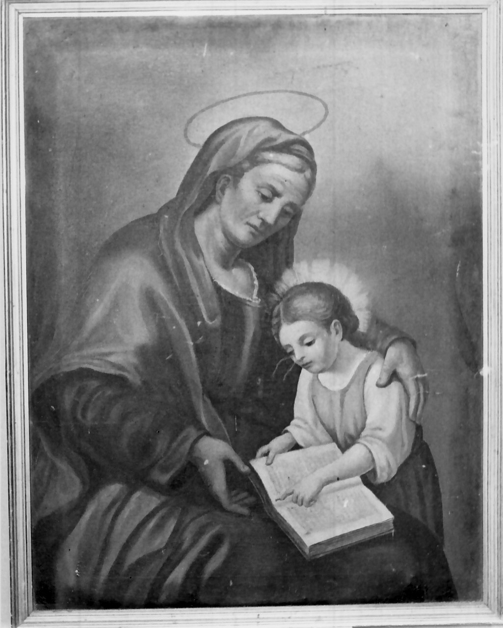 Sant'Anna insegna a leggere a Maria Vergine (dipinto) - ambito Italia meridionale (sec. XIX)