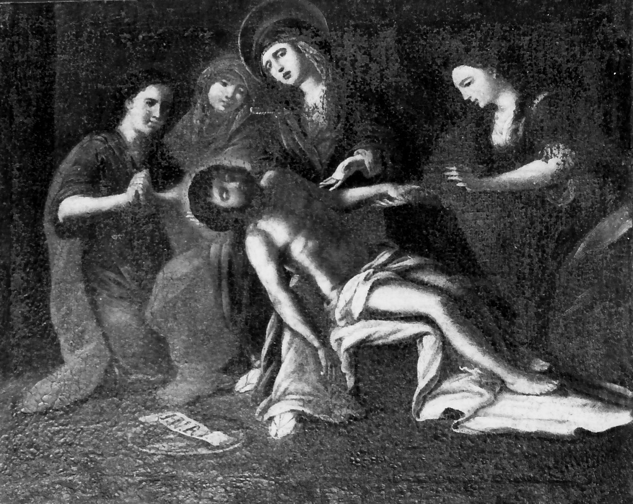 stazione XIII: Gesù deposto dalla croce (dipinto) di Santanna Cristoforo (sec. XVIII)