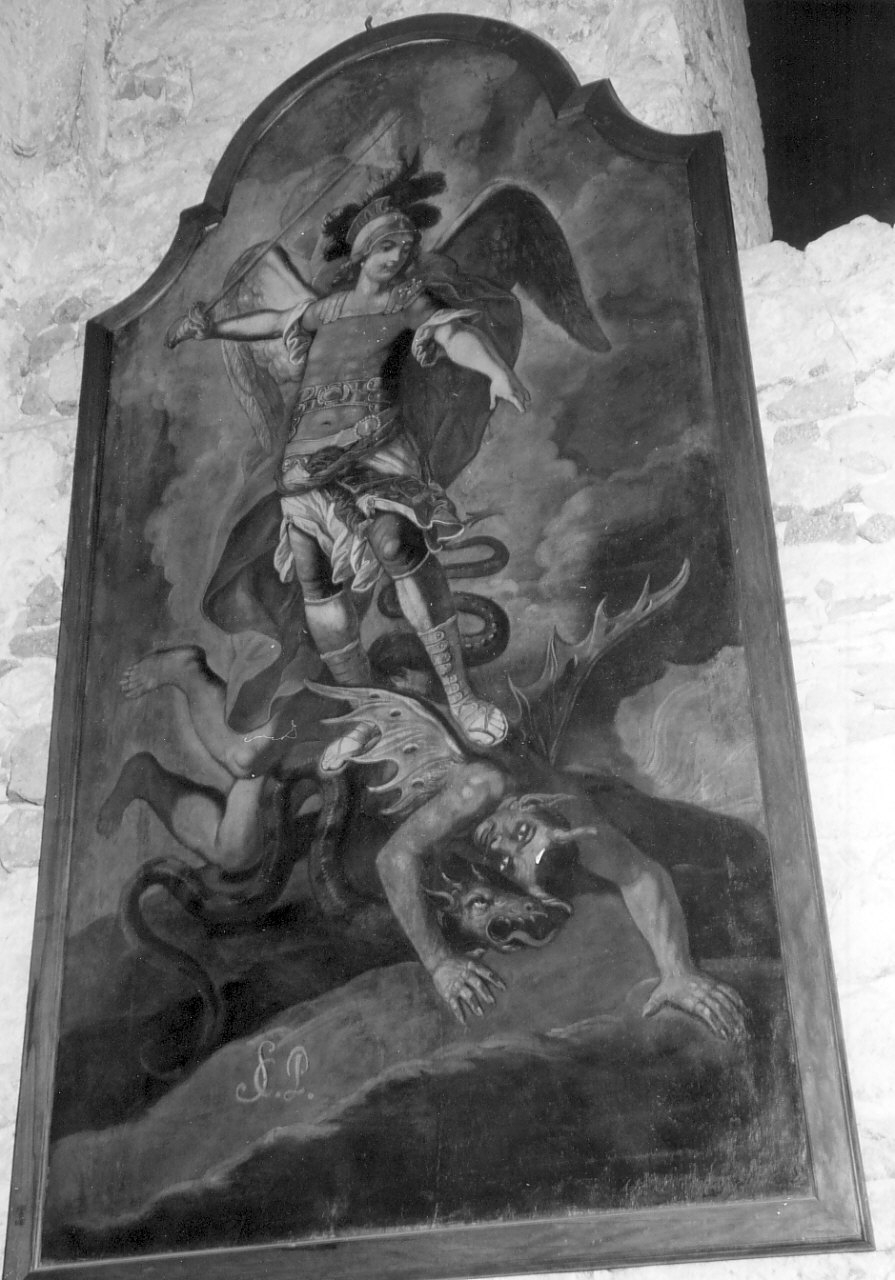 San Michele Arcangelo combatte Satana (dipinto, opera isolata) di Santanna Cristoforo (sec. XVIII)
