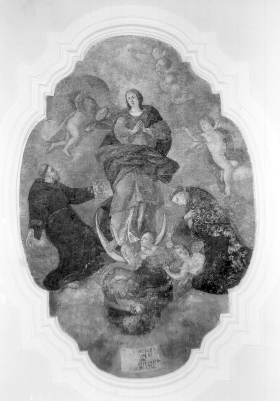 Immacolata Concezione e santi (dipinto, opera isolata) - ambito Italia meridionale (sec. XVIII)