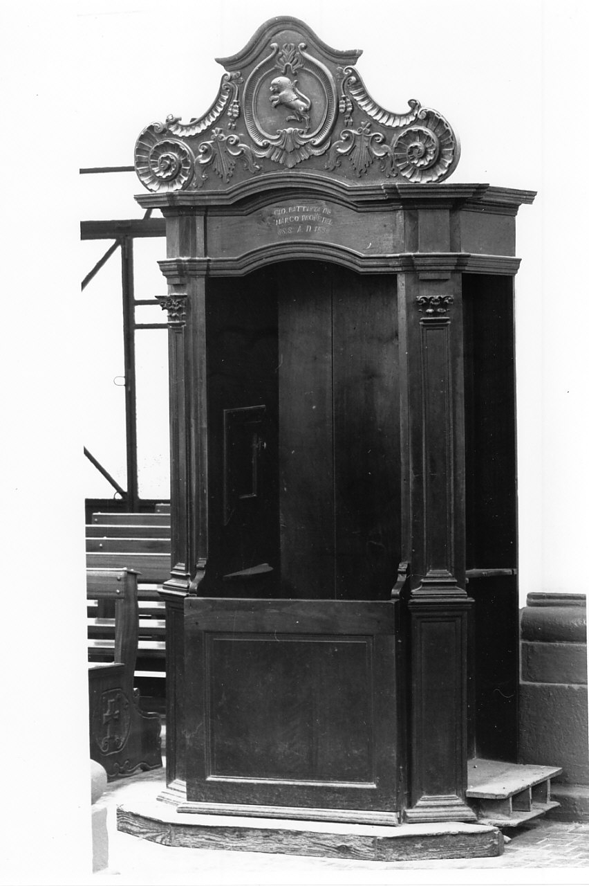 confessionale, opera isolata - bottega Italia meridionale (sec. XIX)