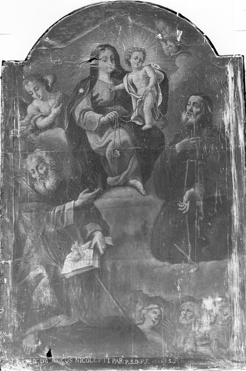 Madonna del Carmelo e santi (dipinto, opera isolata) di Pisano Stefano (sec. XVIII)