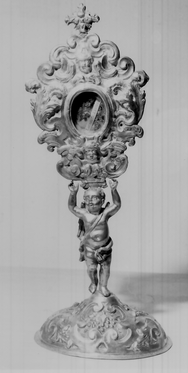 reliquiario - a ostensorio - bottega napoletana (fine/inizio secc. XVIII/ XIX)