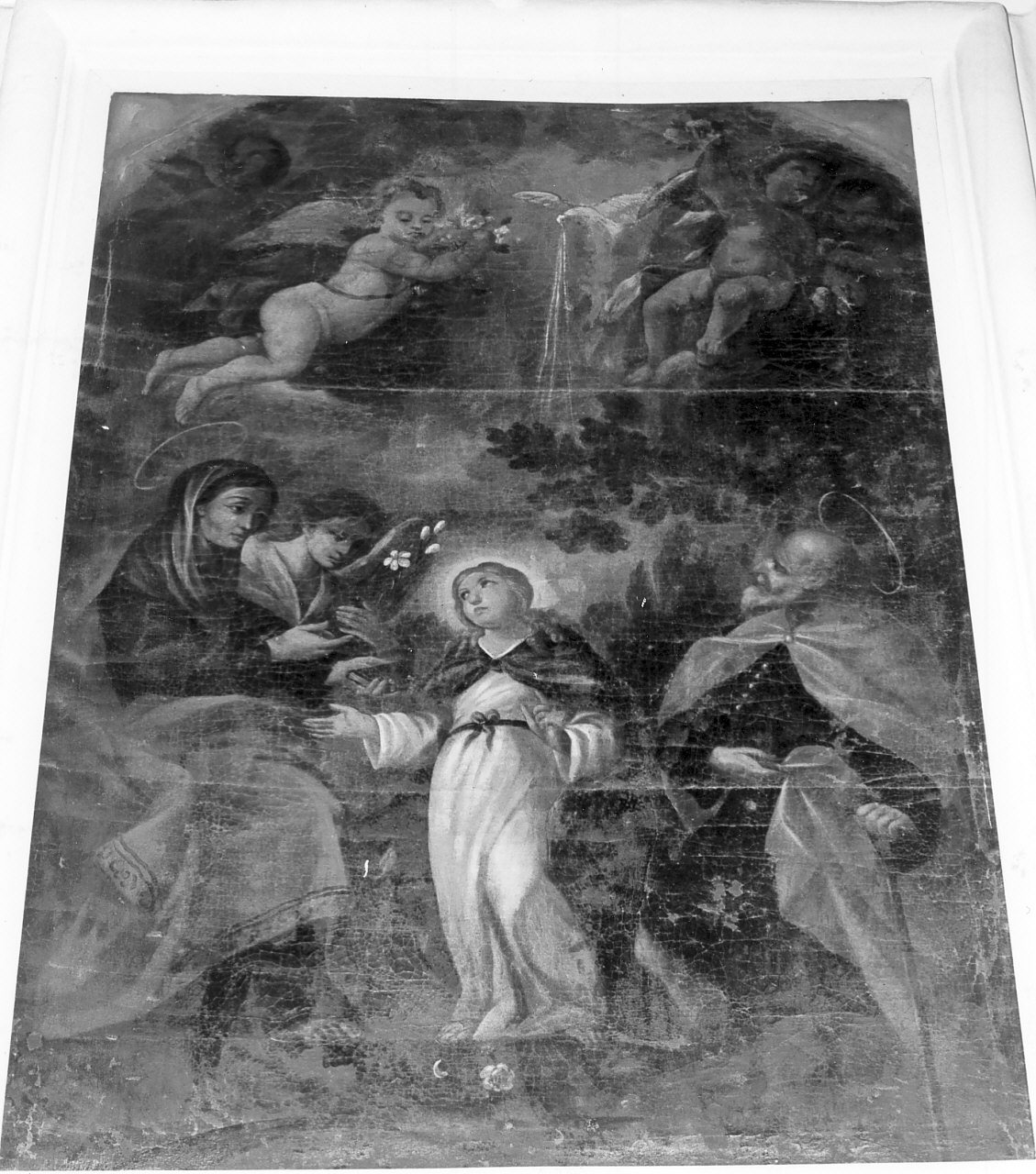 Maria Vergine bambina con Sant'Anna e San Gioacchino (dipinto, opera isolata) - ambito Italia meridionale (sec. XVIII)