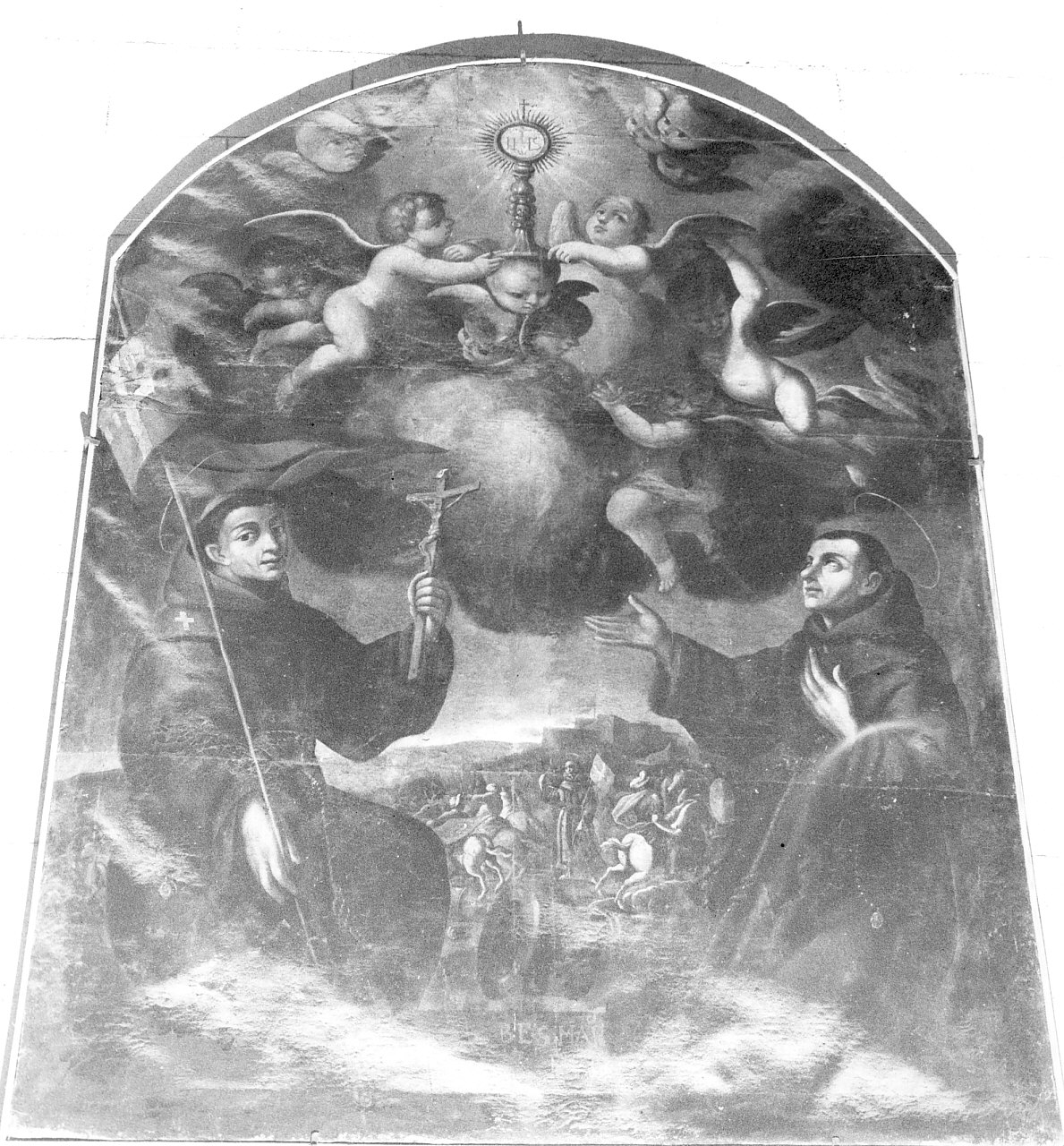 adorazione dell'Eucaristia (dipinto, opera isolata) - ambito Italia meridionale (sec. XVIII)