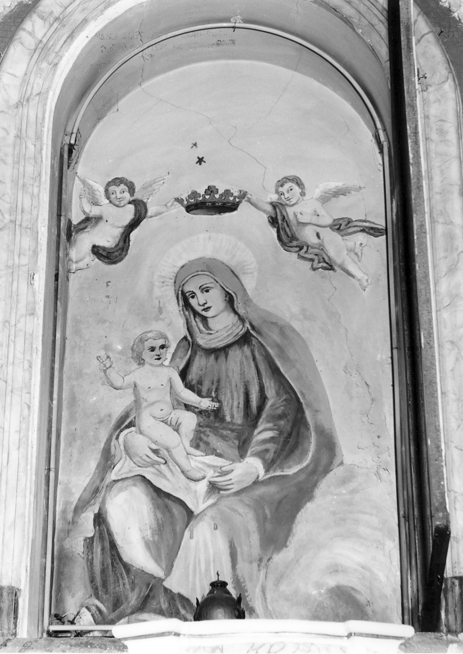 Madonna delle Grazie, Madonna con Bambino e angeli reggicorona (dipinto, elemento d'insieme) - ambito calabrese (sec. XIX)