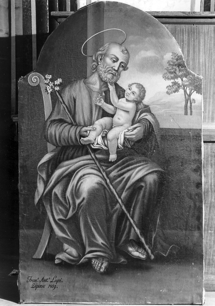 San Giuseppe e Gesù Bambino (dipinto, opera isolata) di Lupi Francesco Antonio (sec. XIX)