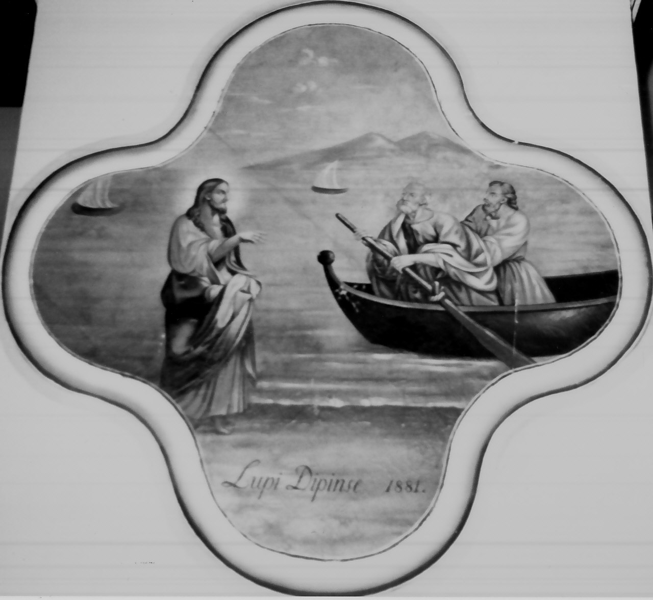 Gesù appare a due pescatori (dipinto, opera isolata) di Lupi Francesco Antonio (sec. XIX)