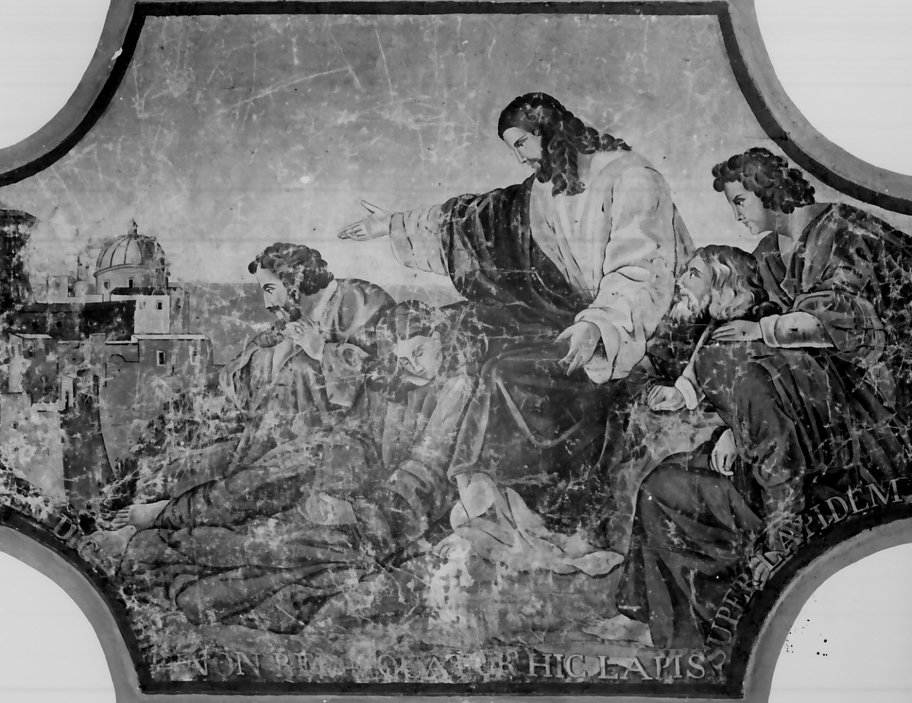 Cristo predice la distruzione di Gerusalemme (dipinto, opera isolata) di Schiffini Bonifacio (sec. XIX)