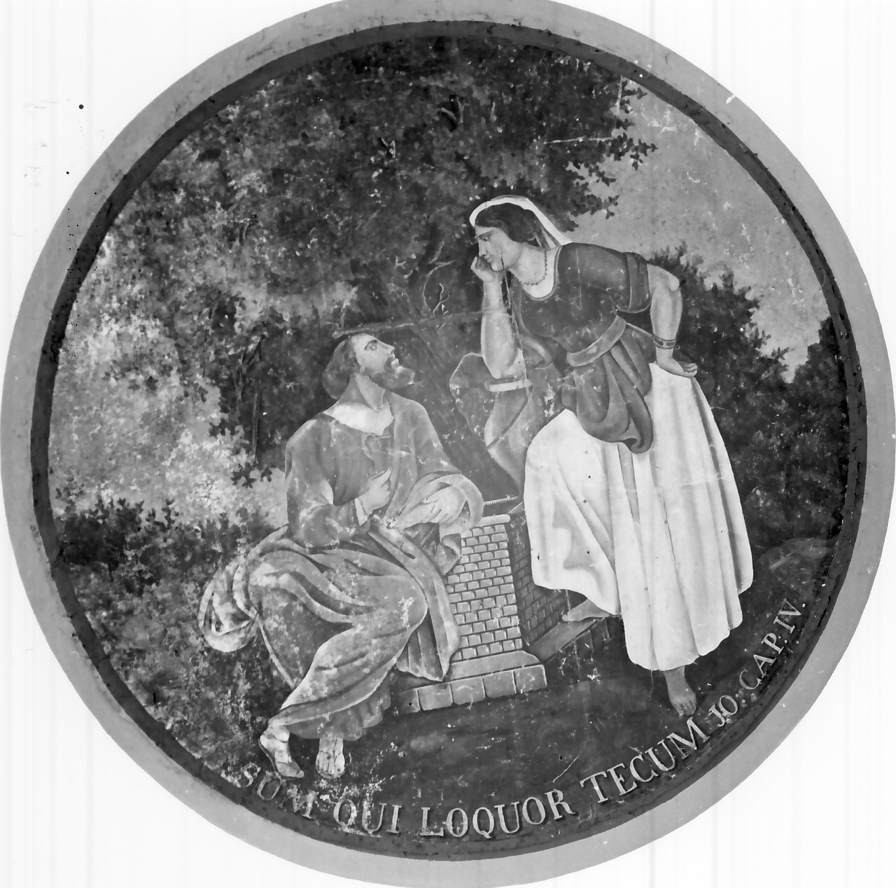 Cristo e la samaritana al pozzo (dipinto, opera isolata) di Schiffini Bonifacio (sec. XIX)