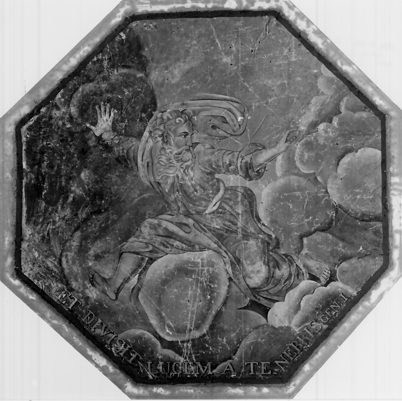 Dio creatore che separa la luce dalle tenebre, Dio creatore (dipinto, opera isolata) di Schiffini Bonifacio (sec. XIX)