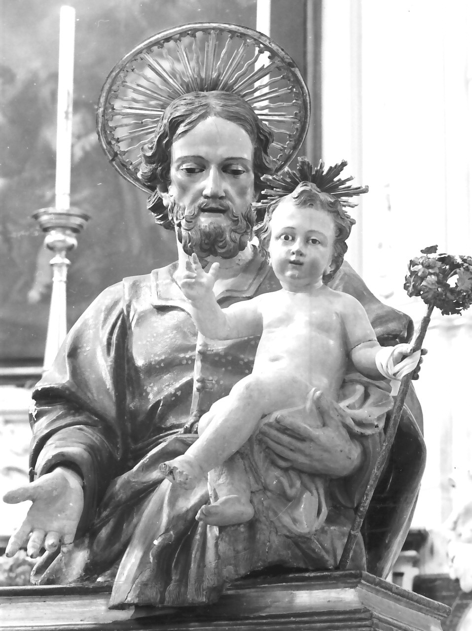 San Giuseppe e Gesù Bambino (busto, opera isolata) - bottega calabrese (sec. XVIII)