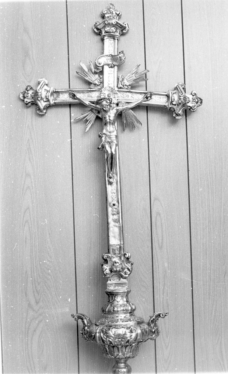croce processionale, opera isolata - bottega Italia meridionale (sec. XVIII)