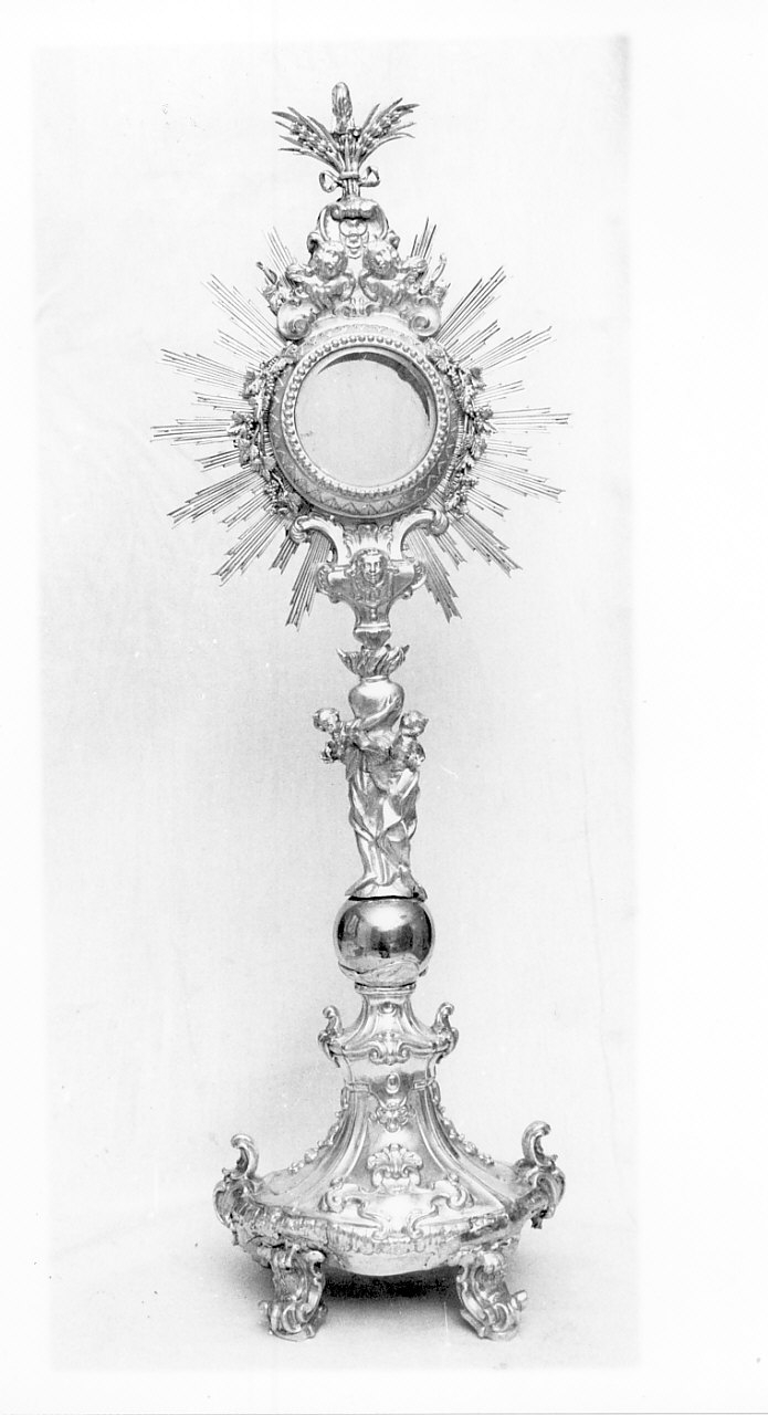 ostensorio - a raggiera, opera isolata - bottega napoletana (sec. XVIII)