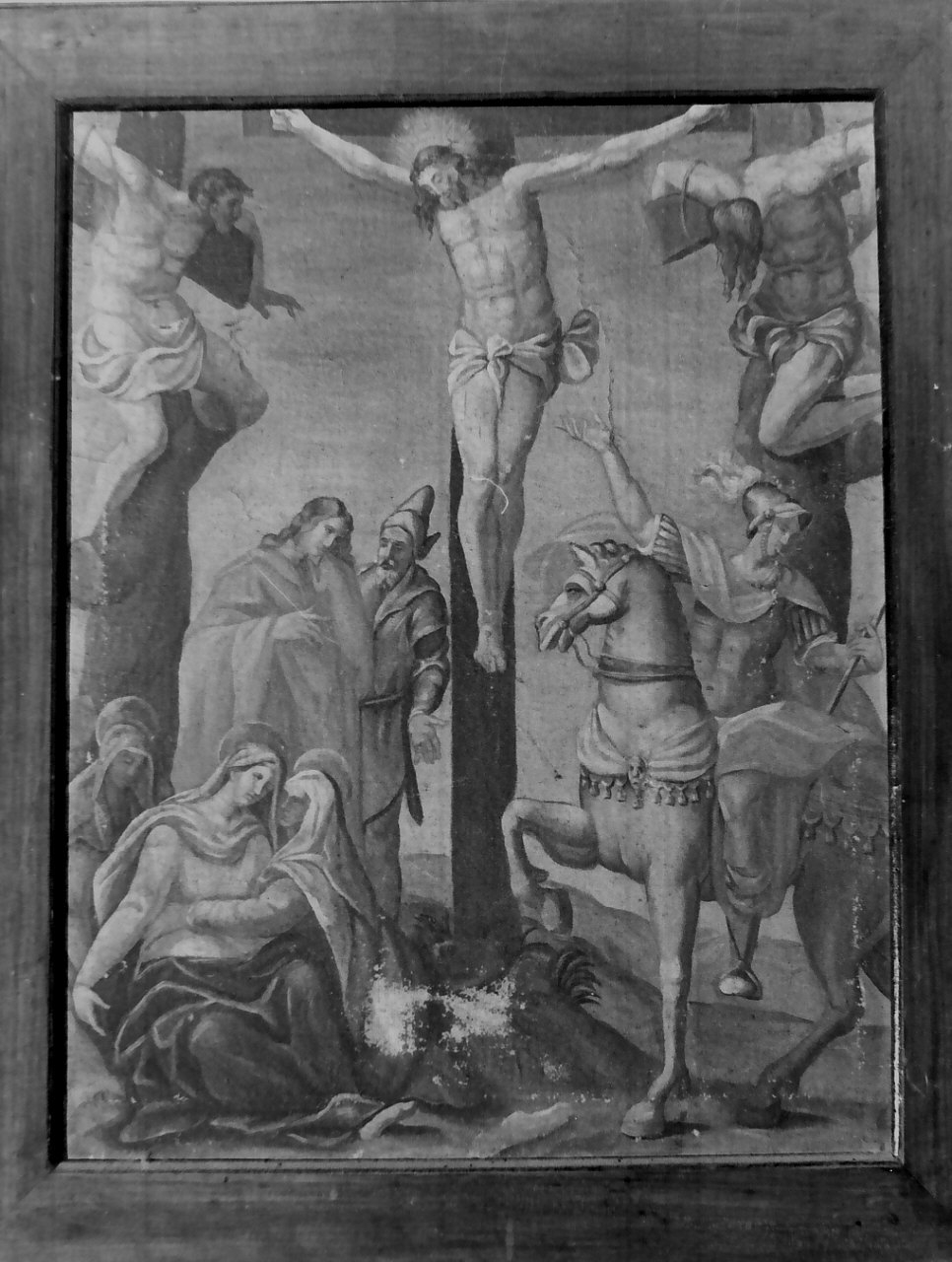 stazione XII: Gesù innalzato e morto in croce (dipinto, elemento d'insieme) - ambito calabrese (prima metà sec. XIX)