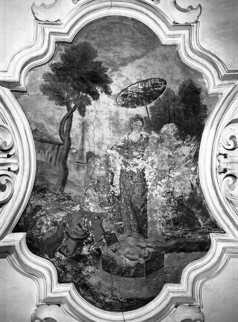 Mosè salvato dalle acque, scena biblica (dipinto, elemento d'insieme) di De Oliva Nicola (sec. XIX)
