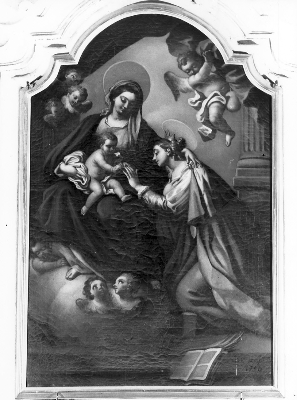 matrimonio mistico di Santa Caterina d'Alessandria (dipinto, opera isolata) di De Majo Paolo (sec. XVIII)