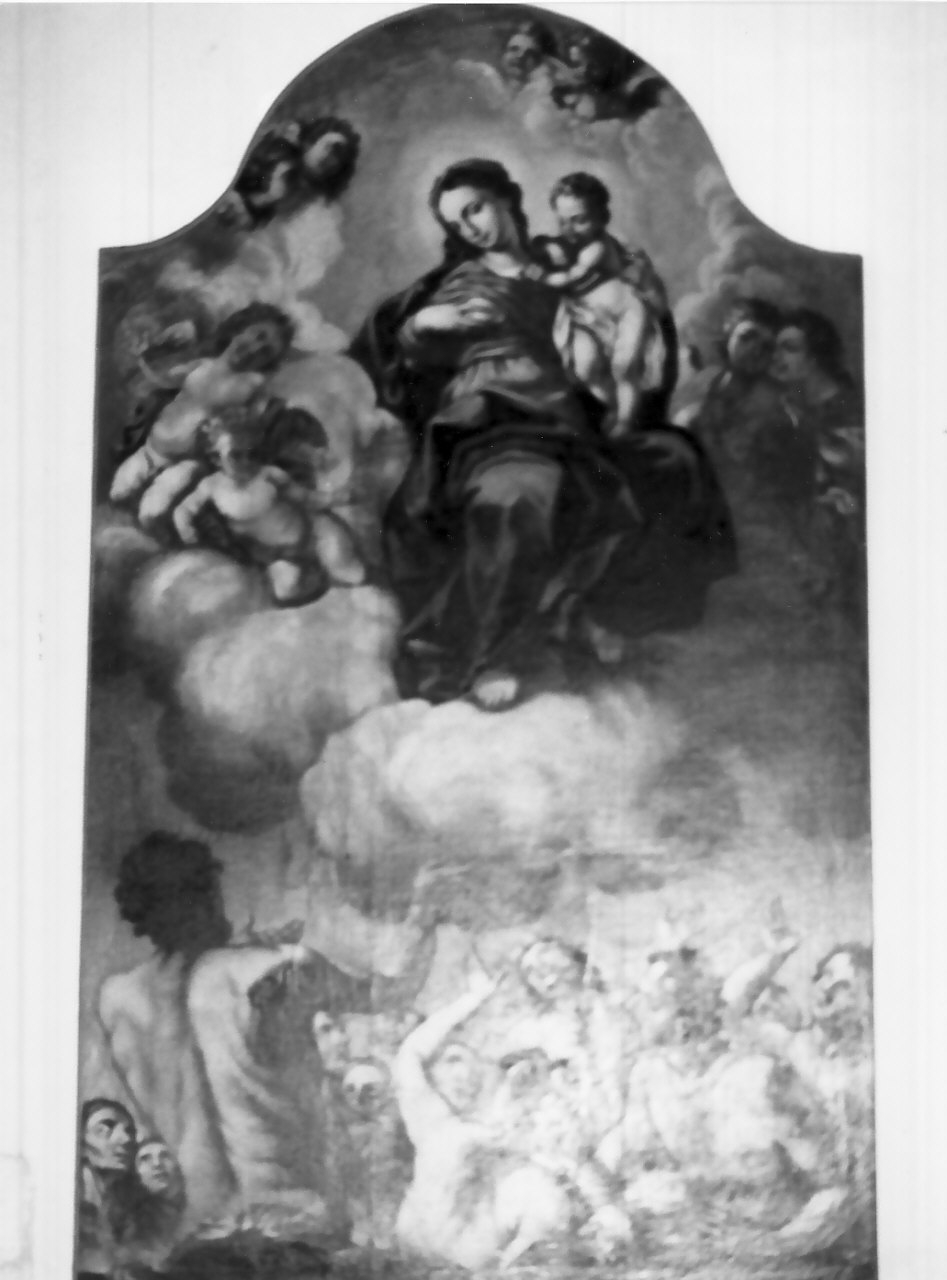 Madonna con Bambino, angeli e anime purganti (pala d'altare) - ambito Italia meridionale (sec. XIX)