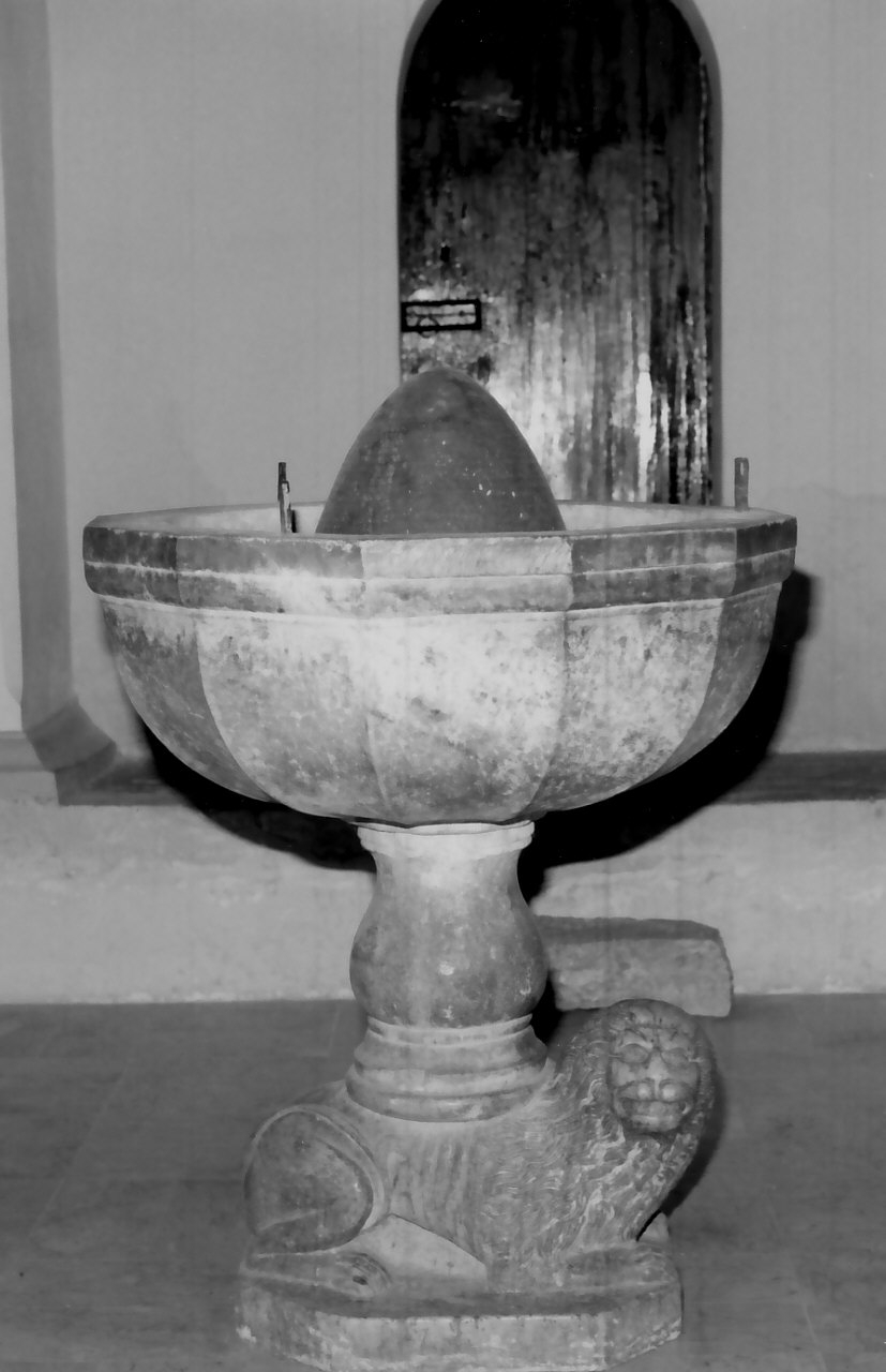 conca del fonte battesimale, opera isolata - bottega Italia meridionale (sec. XV)