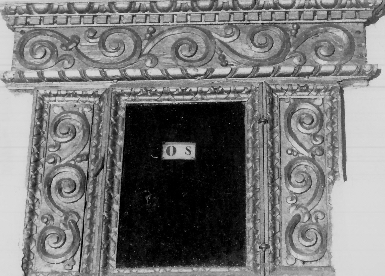 mostra di tabernacolo - a muro, frammento - bottega calabrese (fine/inizio secc. XVIII/ XIX)