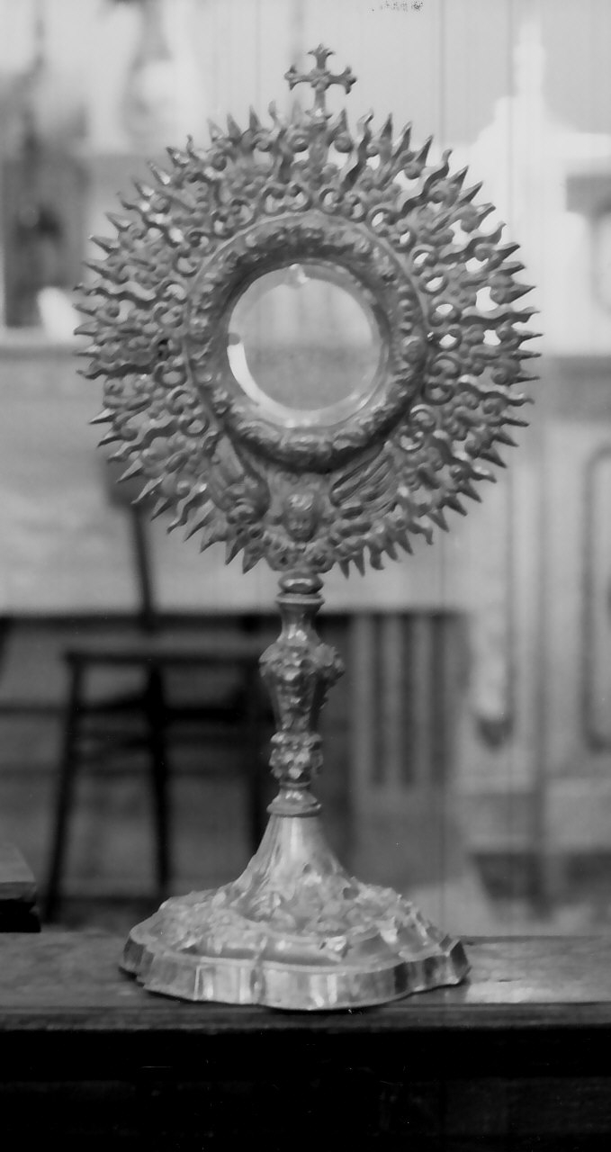 ostensorio - a raggiera, opera isolata - bottega Italia meridionale (seconda metà sec. XIX)