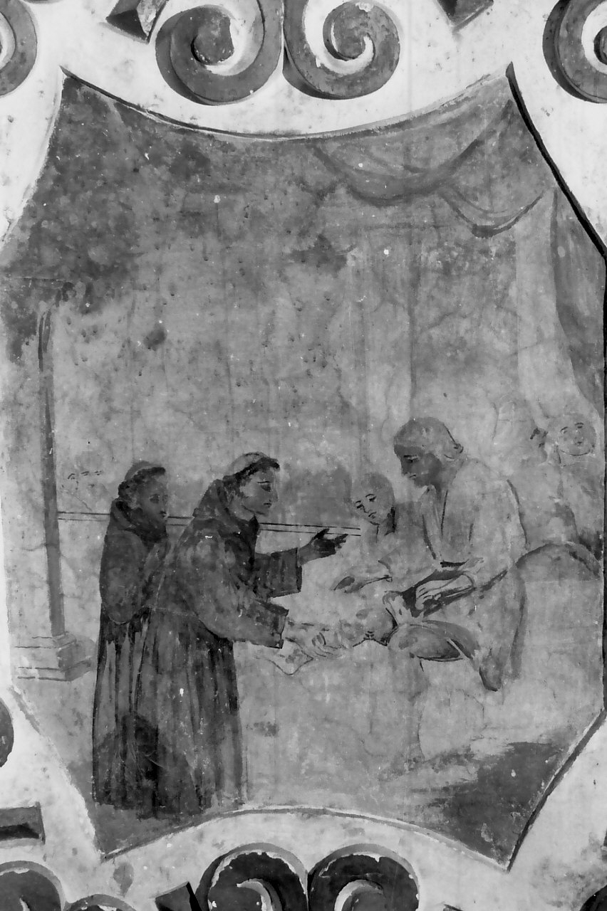 Sant'Antonio da Padova guarisce un figlio furioso (dipinto, elemento d'insieme) - ambito Italia meridionale (metà sec. XVIII)