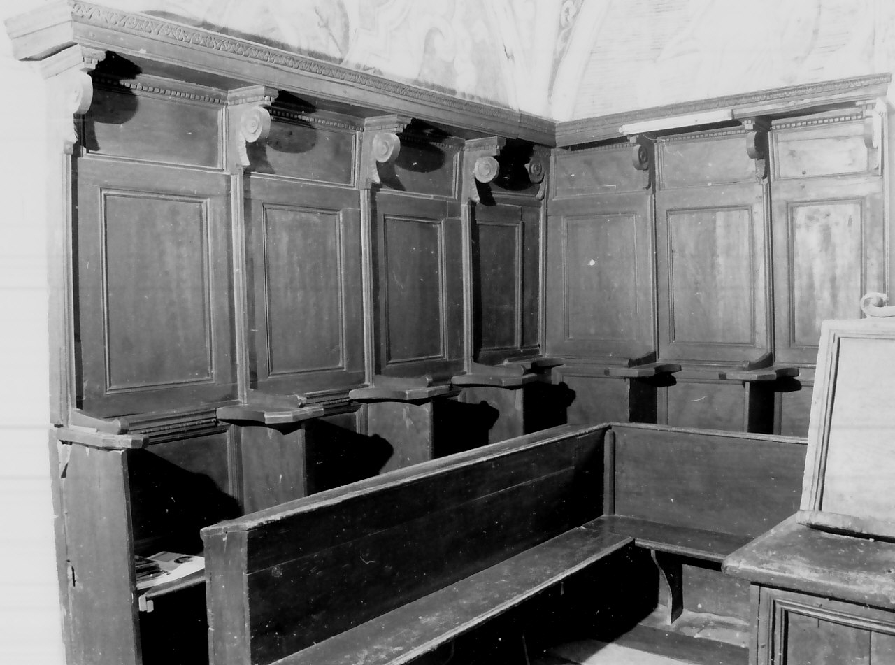 stalli del coro, serie - bottega calabrese (seconda metà sec. XVII)