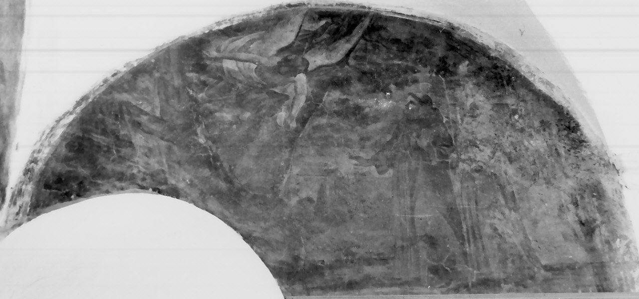 visione di San Francesco d'Assisi alla Porziuncola (dipinto, elemento d'insieme) di Riccio Saverio (prima metà sec. XVIII)