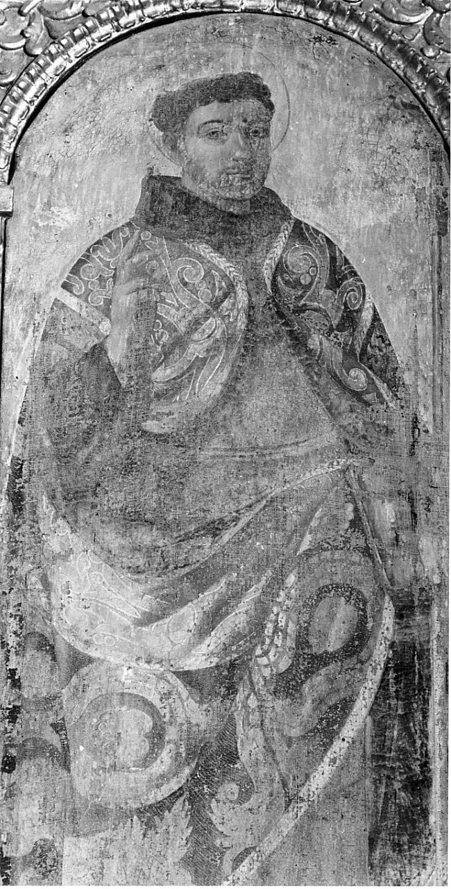 Santo vescovo (dipinto, elemento d'insieme) - ambito Italia meridionale (inizio sec. XVII)