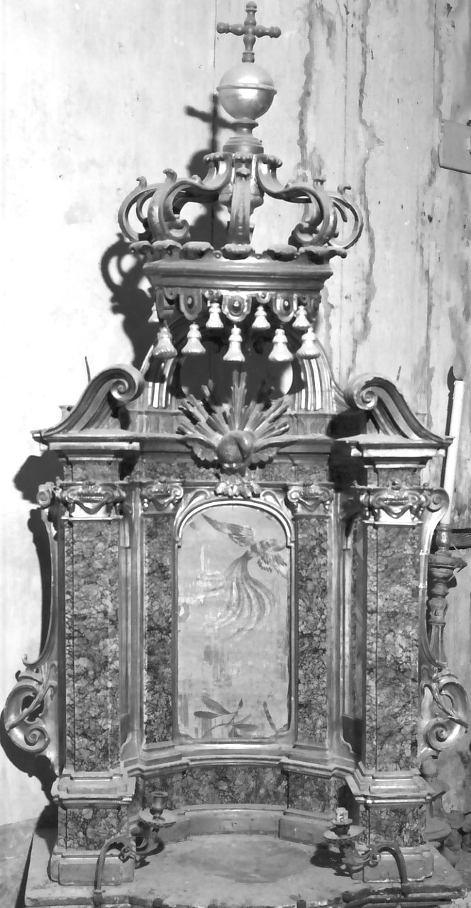 baldacchino di tronetto per esposizione eucaristica, opera isolata - bottega Italia meridionale (sec. XIX)