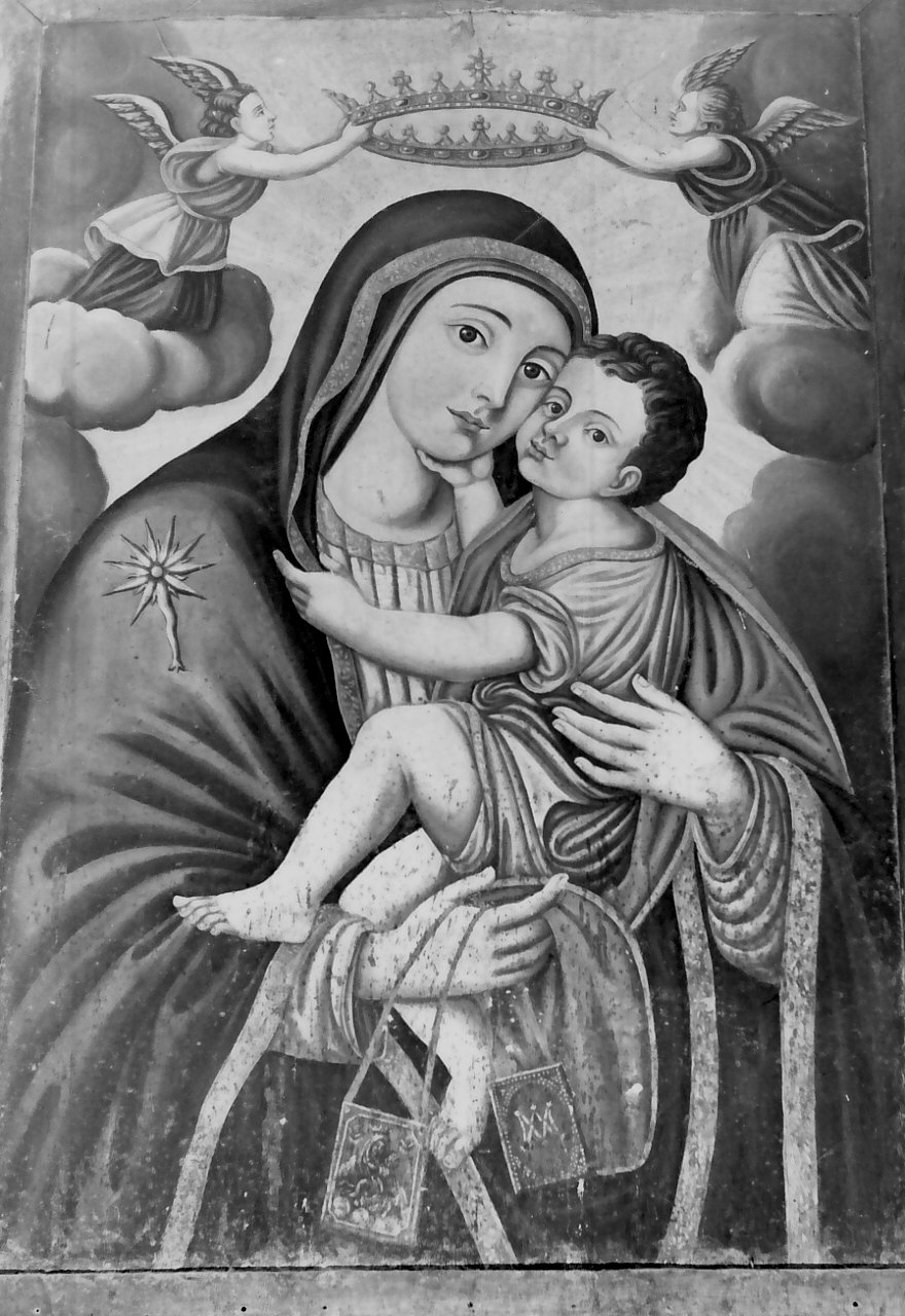 Madonna del Carmine, Madonna con Bambino (dipinto, opera isolata) - bottega Italia meridionale (sec. XIX)