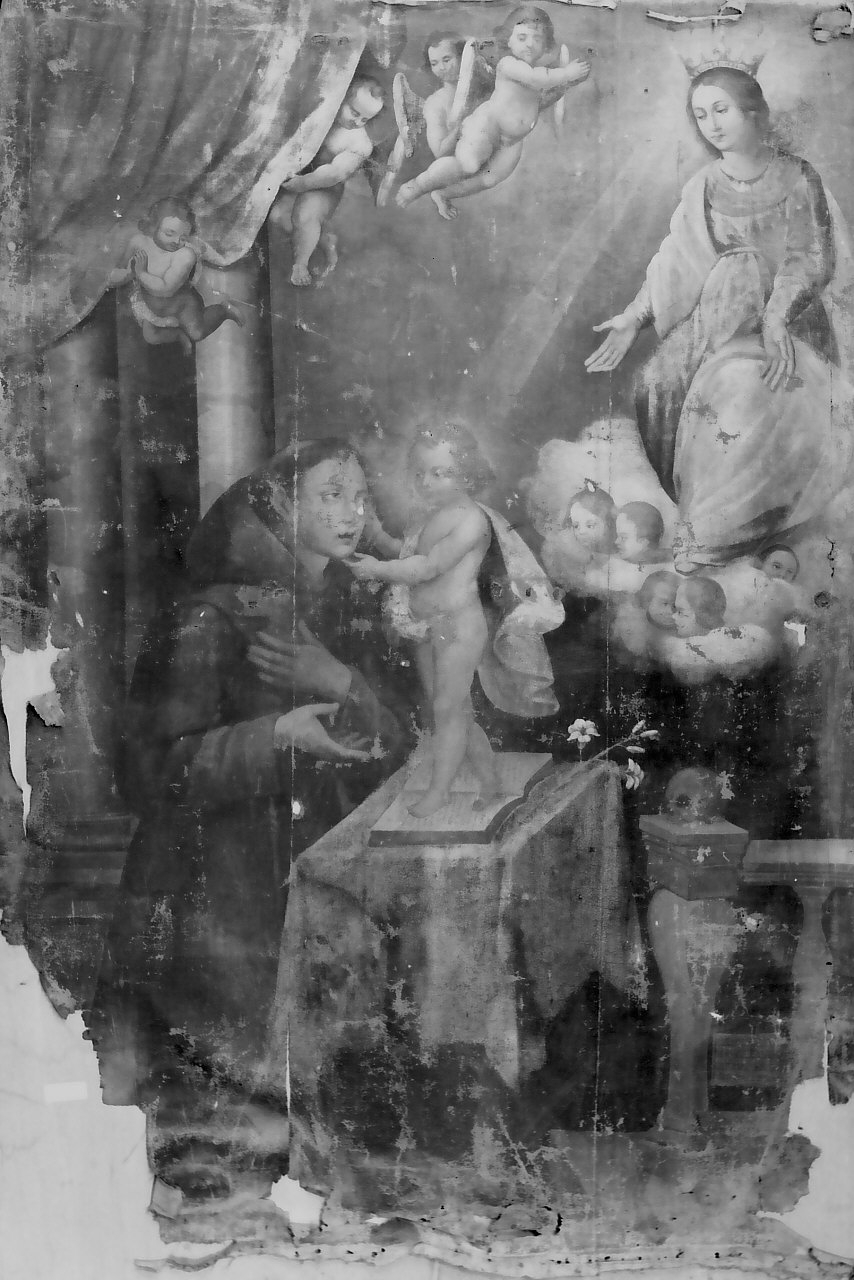 apparizione della Madonna con Bambino a Sant'Antonio da Padova (dipinto, opera isolata) - bottega Italia meridionale (sec. XVII)