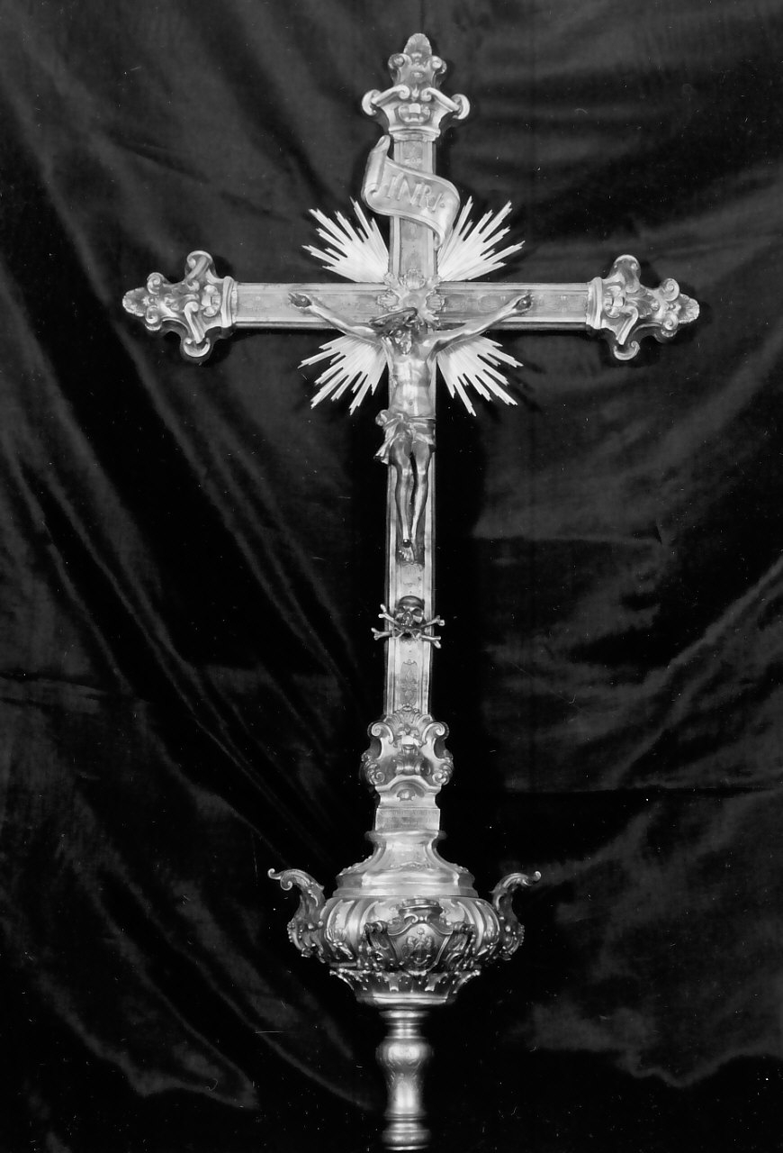 croce processionale, opera isolata - bottega napoletana (sec. XVIII)