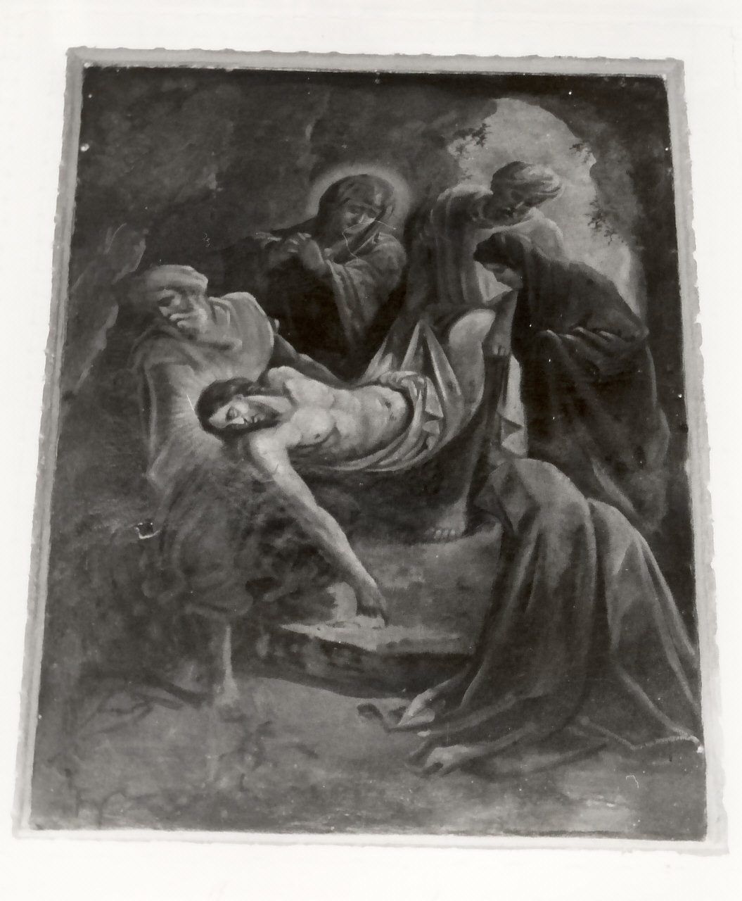 deposizione di Cristo nel sepolcro (dipinto, opera isolata) - ambito Italia meridionale (fine/inizio secc. XVIII/ XIX)