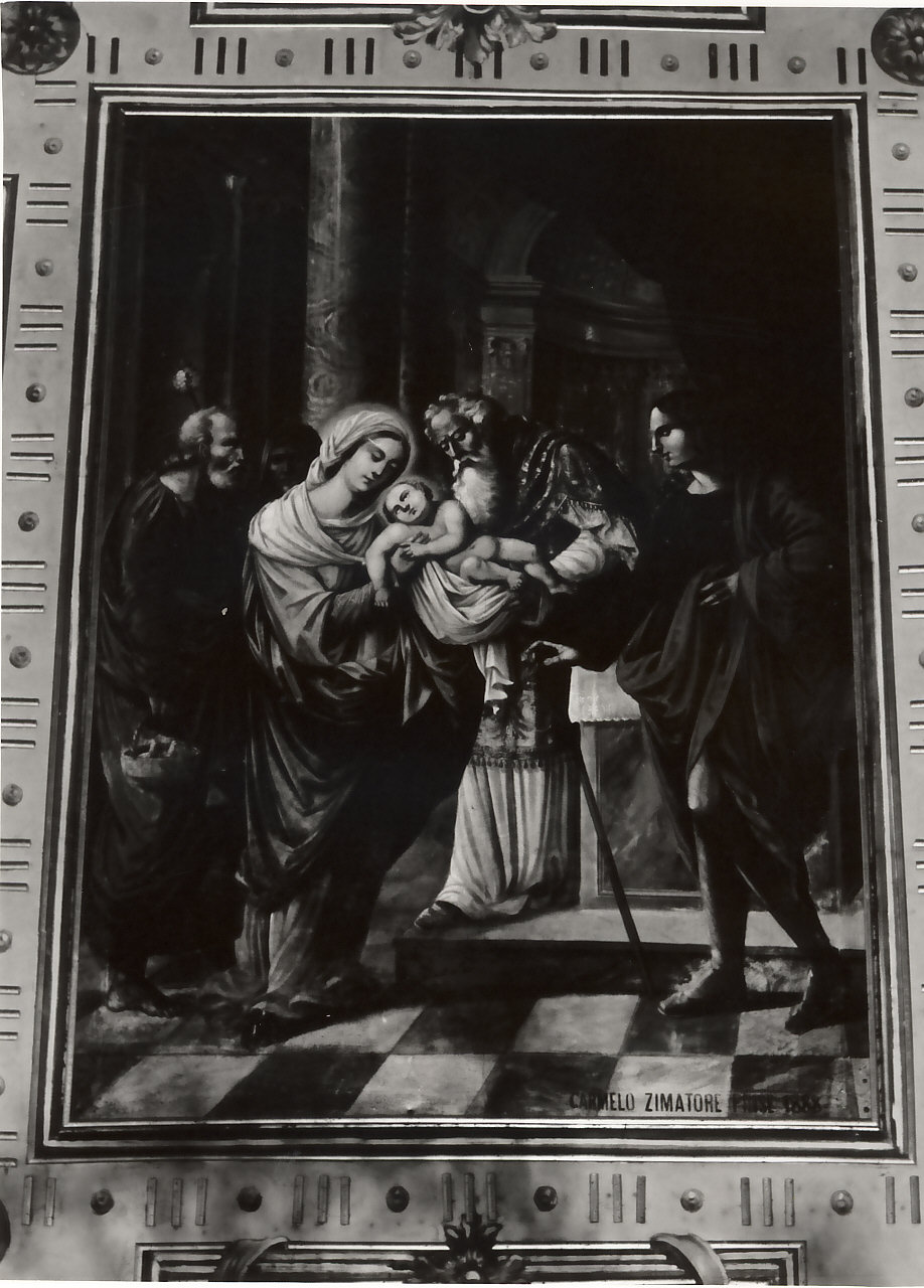 presentazione di Gesù al tempio (dipinto, opera isolata) di Zimatore Carmelo (sec. XIX)