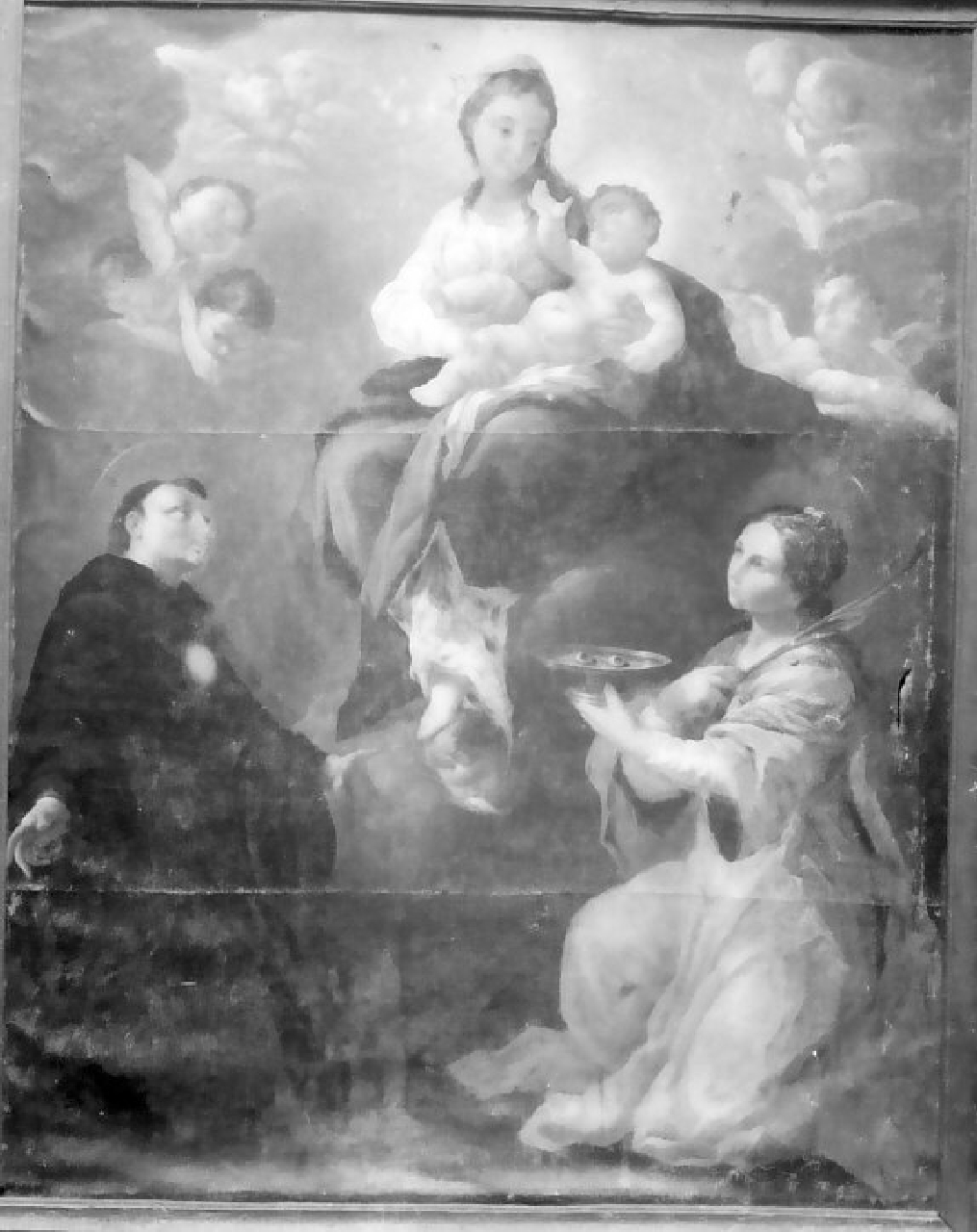 Madonna in trono e Santi (dipinto, opera isolata) - ambito napoletano (fine/inizio secc. XVII/ XVIII)