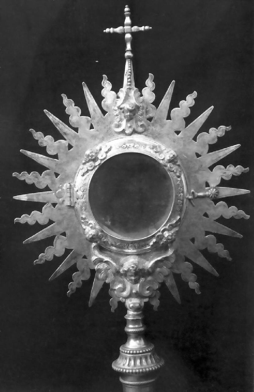 ostensorio - a raggiera, opera isolata - bottega napoletana (sec. XVII, sec. XIX)