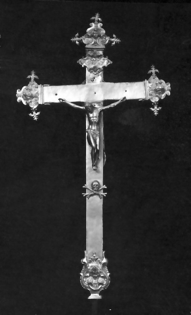 croce processionale, opera isolata - bottega Italia meridionale (sec. XVII)