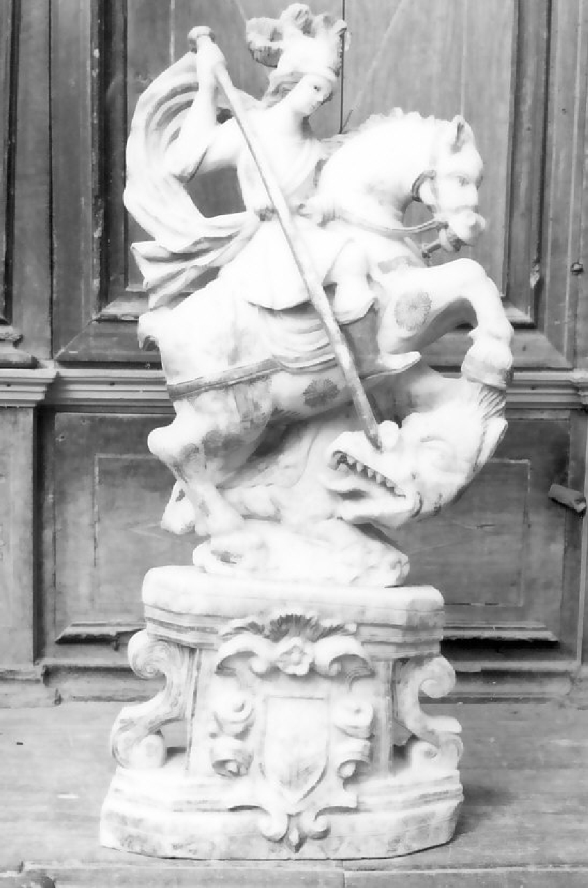 San Giorgio e il drago (statua, opera isolata) - bottega siciliana (fine/inizio secc. XVI/ XVII)