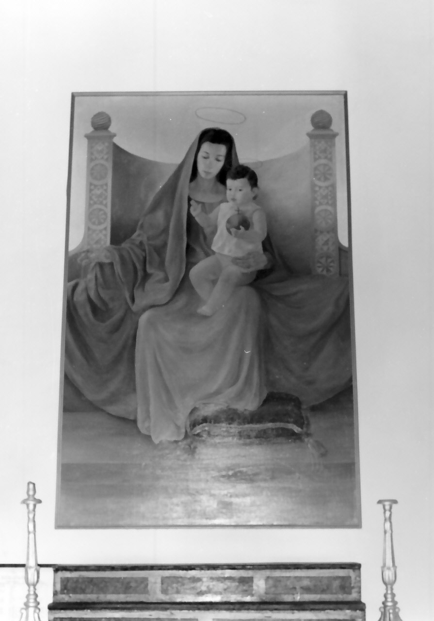 Madonna in trono con Bambino (dipinto, opera isolata) di Urbani Angelo del Fabbretto (sec. XX)