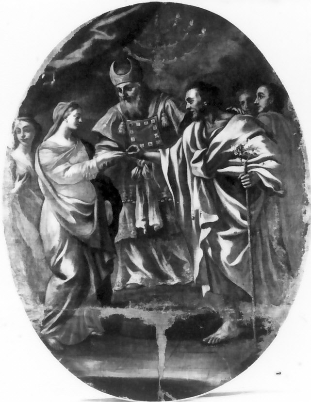 Sposalizio di Maria Vergine (dipinto) di Solimena Francesco (scuola) (sec. XVIII)