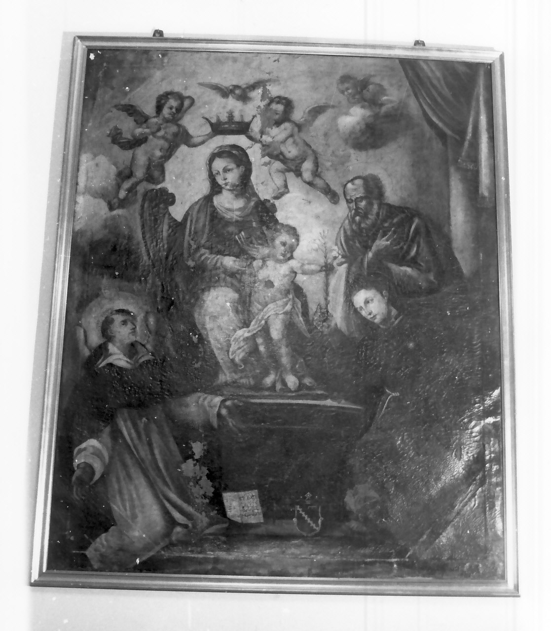 Sacra Famiglia con San Domenico e Sant'Antonio da Padova (dipinto, opera isolata) - ambito calabrese (sec. XVIII)