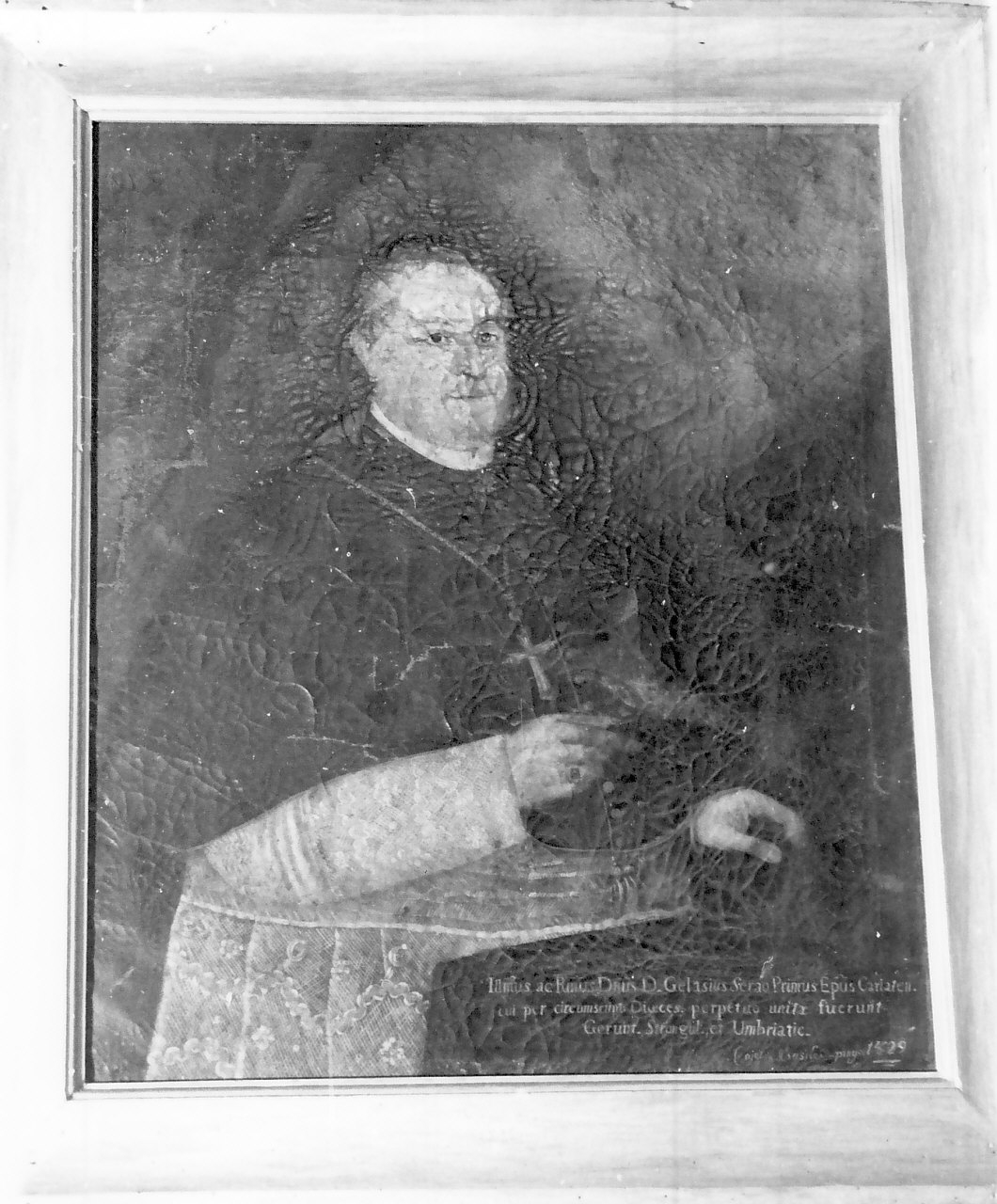 Vescovo Gelasio Serao, ritratto di ecclesiastico (dipinto, opera isolata) di Basile Gaetano (sec. XIX)