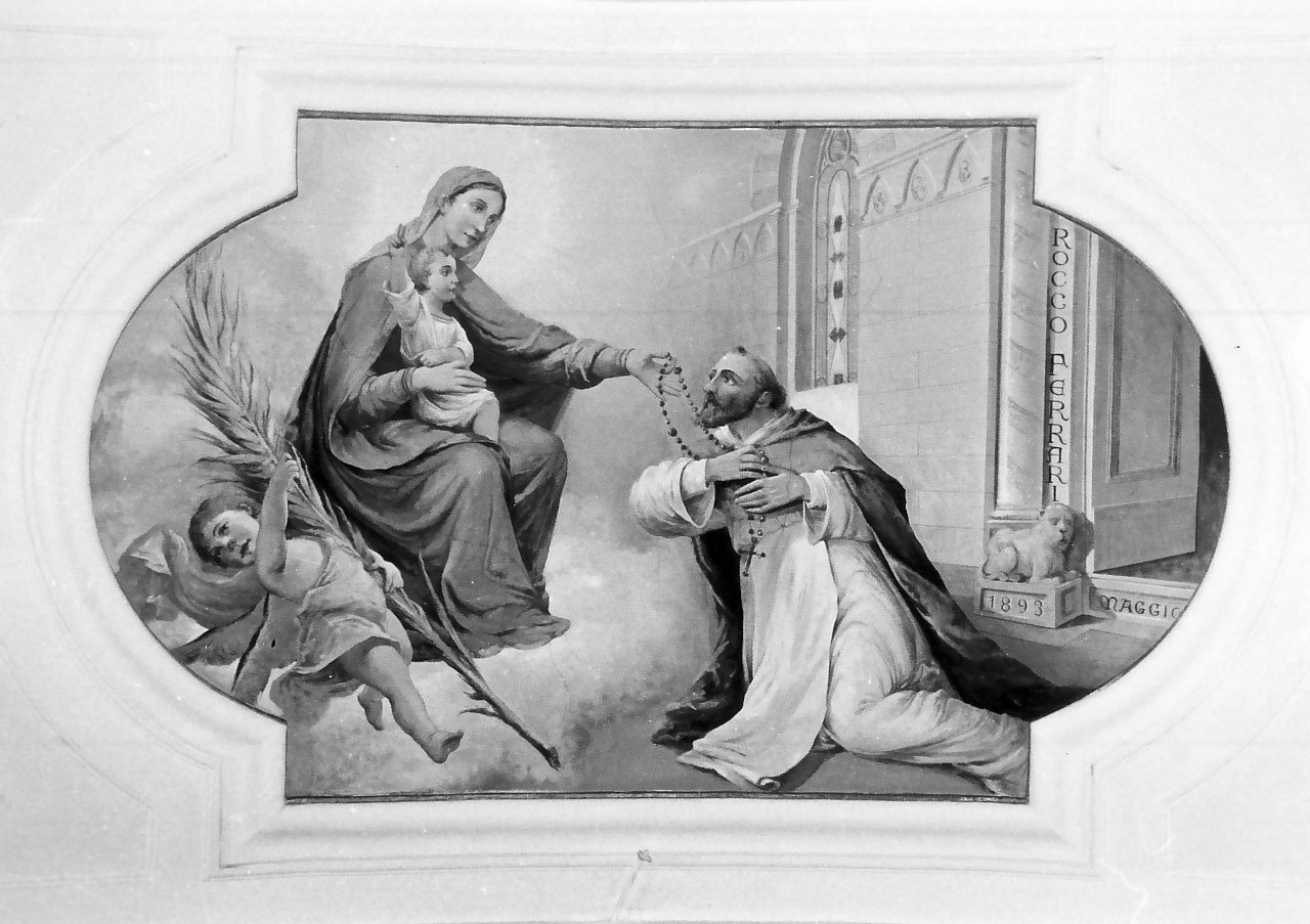Madonna del Rosario (dipinto, opera isolata) di Ferrari Rocco (sec. XIX)