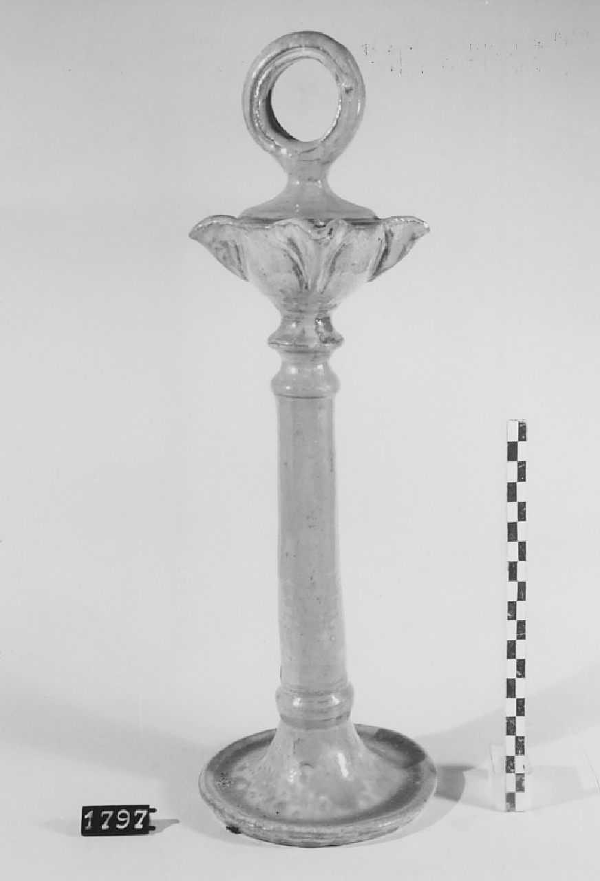 lucerna ad olio, sistemi di illuminazione - bottega del vasaio (sec. XX prima metà)