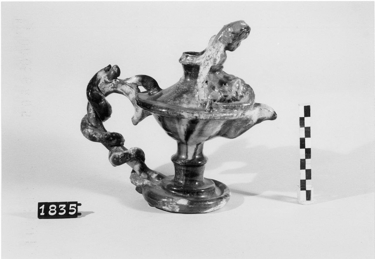 lucerna ad olio, sistemi di illuminazione - bottega del vasaio (sec. XX seconda metà)