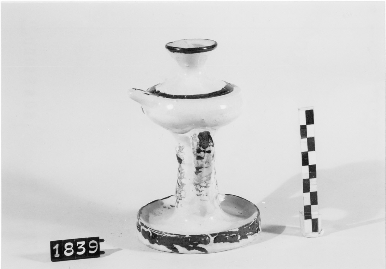 lucerna ad olio, sistemi di illuminazione - bottega del vasaio (sec. XX)