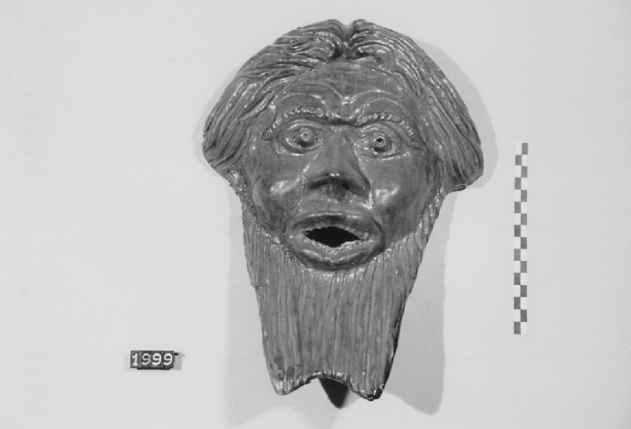 Volto grottesco (maschera, ceramica) di Ferraro Antonio (Ceramista) (sec. XX metà)