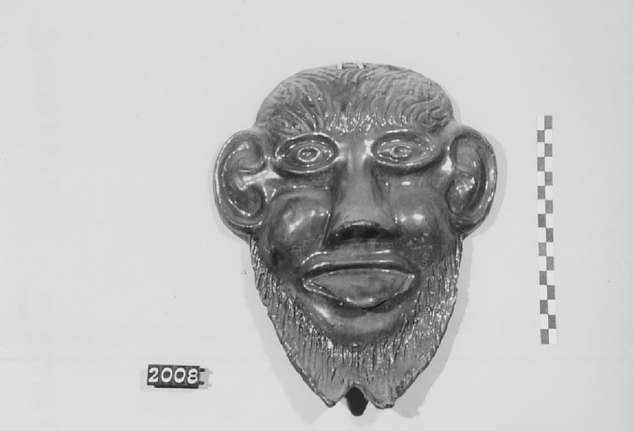 Volto grottesco (maschera, ceramica) - produzione di Seminara (sec. XX seconda metà)