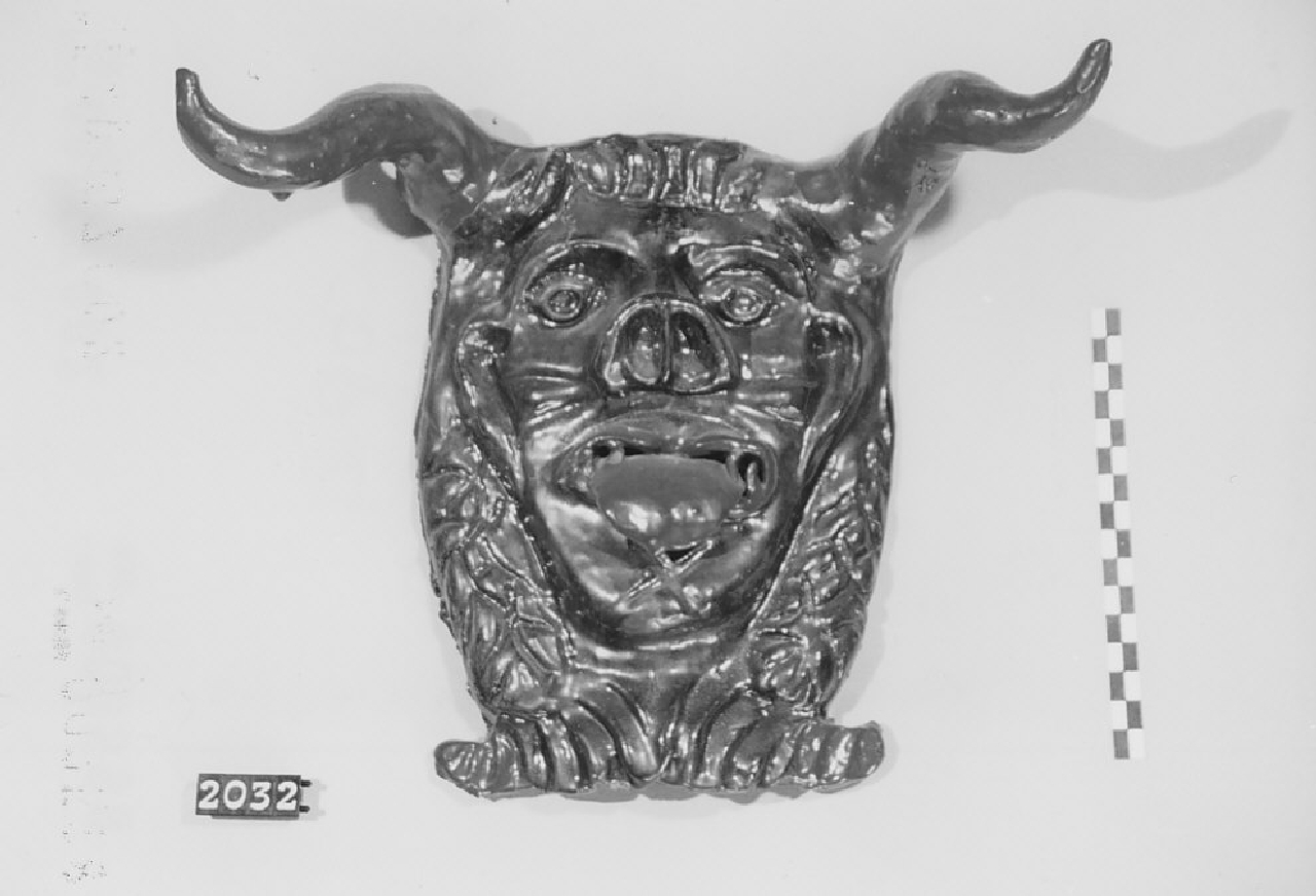 Volto diabolico (maschera, ceramica) - produzione di Seminara (sec. XX seconda metà)